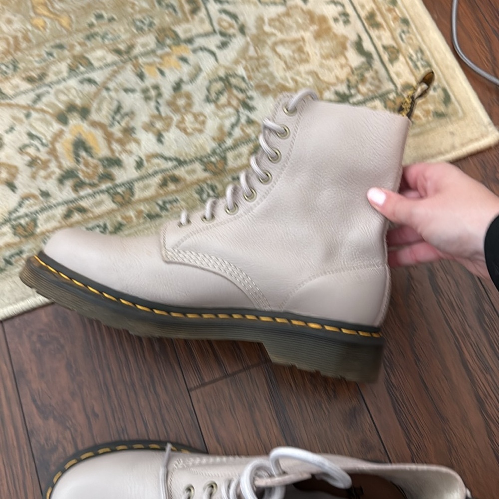 Dr. Martens Cream Ankle Boots with Chunky Sole - Picture 6 of 6